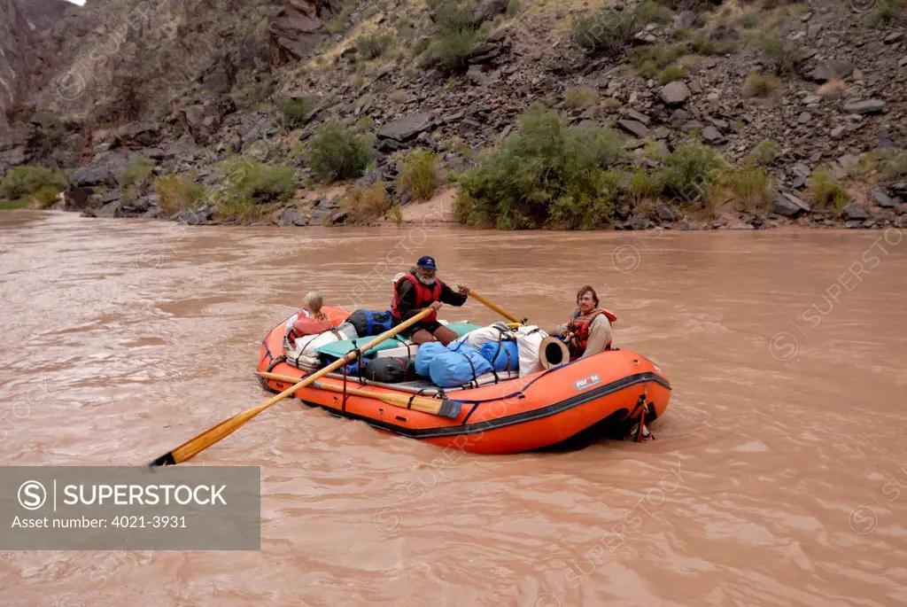 Tourists rafting in a river, Colorado River, Grand Canyon, Arizona, USA