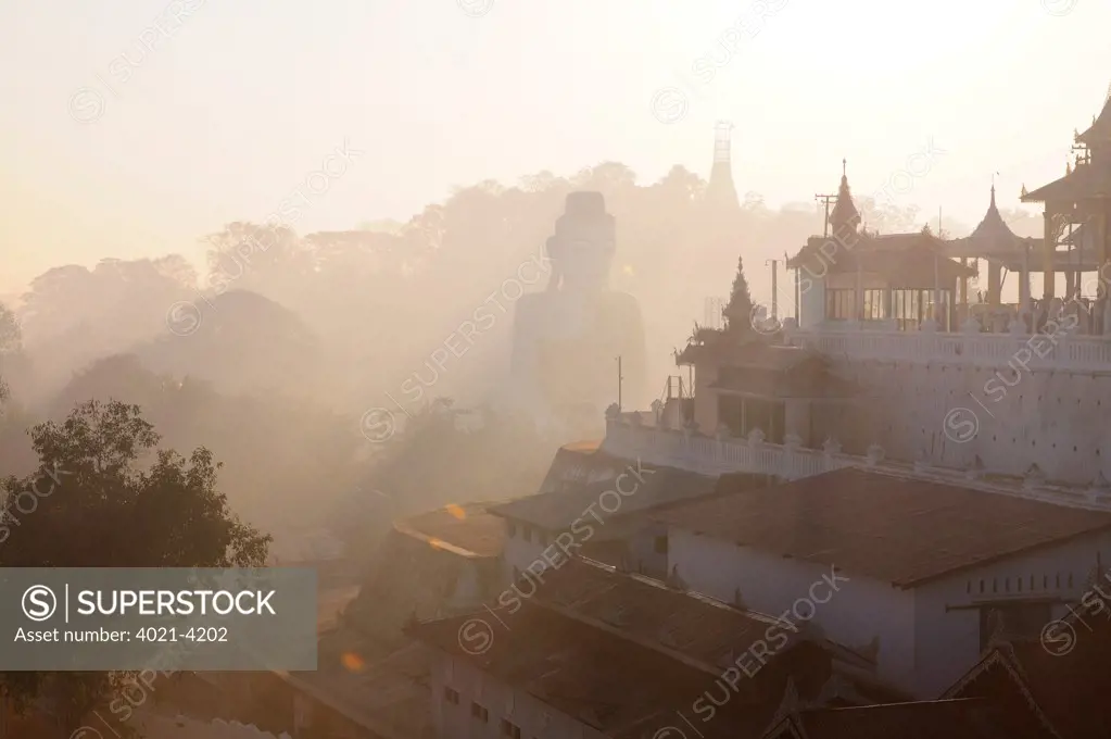 Town of Pyay seen from The Shwesandaw Pagoda, Pyay, Bago Region, Myanmar