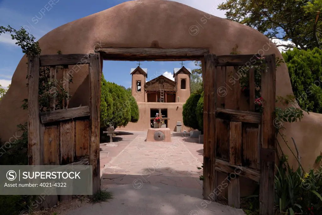 Facade of a church, Santuario De Chimayo, Chimayo, Rio Arriba County, New Mexico, USA