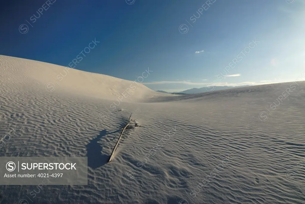 Rippled gypsum sand dunes in the White Sands National Monument, New Mexico, USA