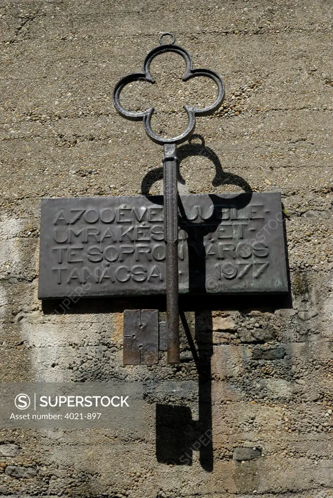 Giant key monument, Sopron, Gyor-Moson-Sopron County, Hungary