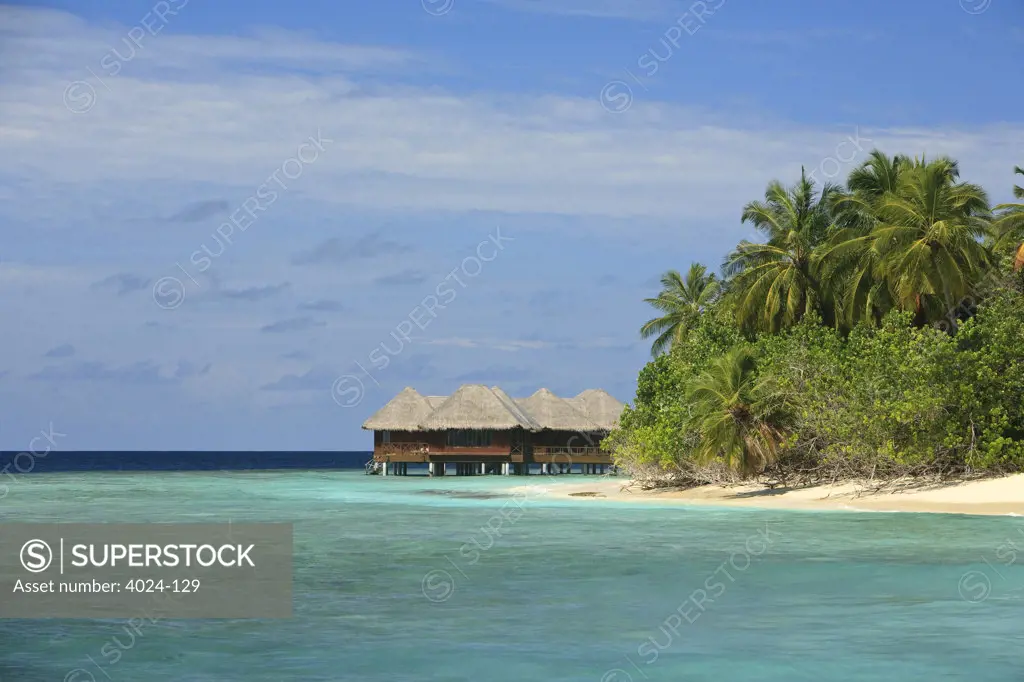 Tourist resort on the beach, Bandos Island Resort, Kuda Bandos Island, North Male Atoll, Maldives