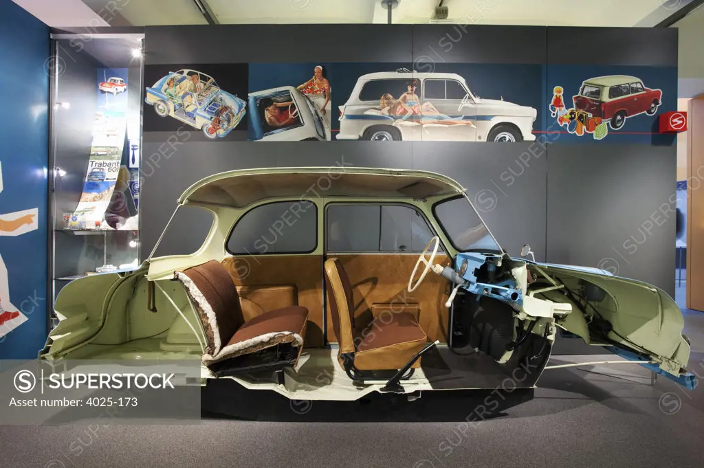 Schnittmodell Trabant P50 in a museum, August Horch Museum, Zwickau, Saxony, Germany