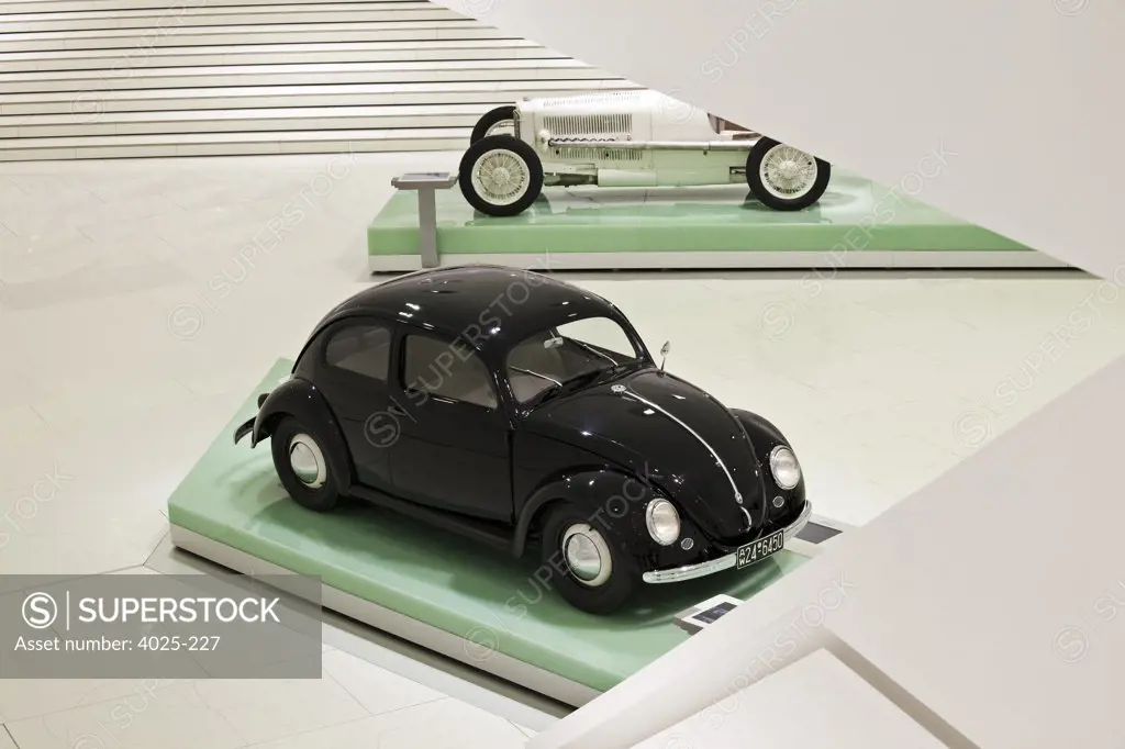 Volkswagen Type 1 in a museum, Porsche Museum, Stuttgart, Baden-Wurttemberg, Germany