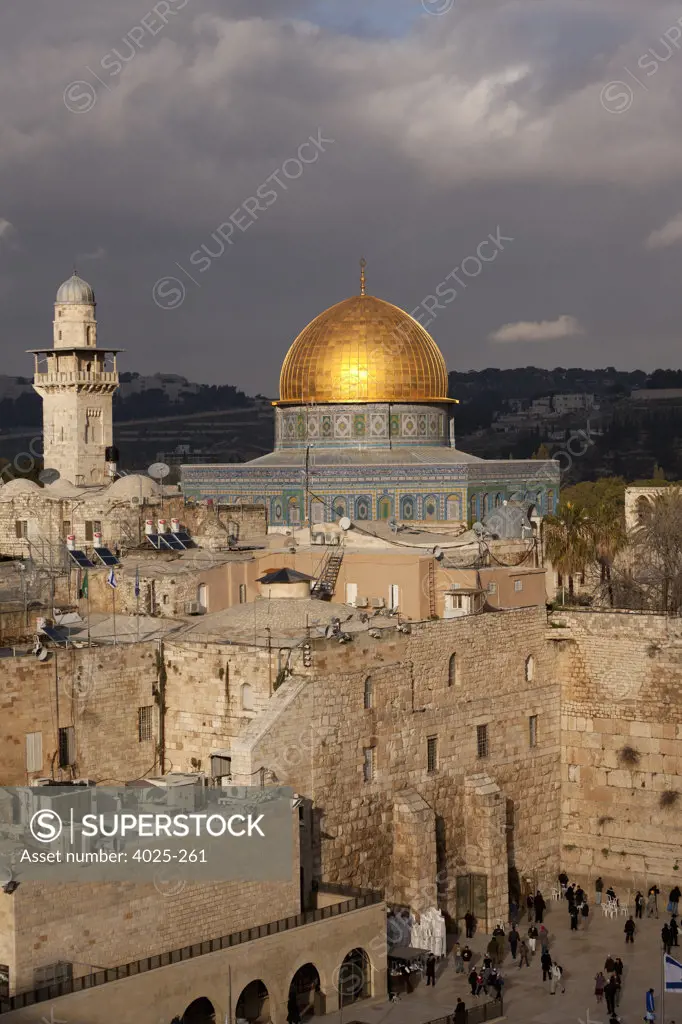 Wailing Wall and Dome Of The Rock, Temple Mount, Jerusalem, Israel