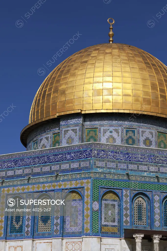 Low angle view of a mosque, Dome Of The Rock, Temple Mount, Jerusalem, Israel