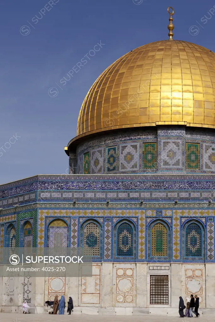 Facade of a mosque, Dome Of The Rock, Temple Mount, Jerusalem, Israel