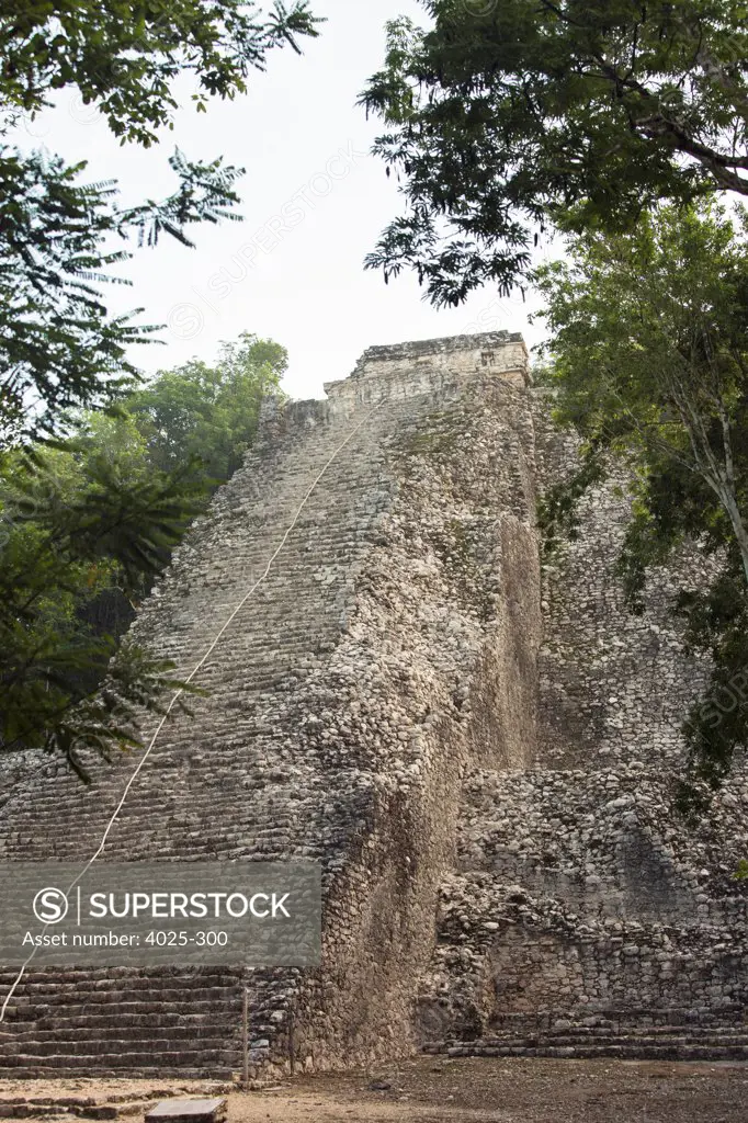 Mexico, Quintana Roo, Coba. Nohoch Mul also known as Great Pyramid