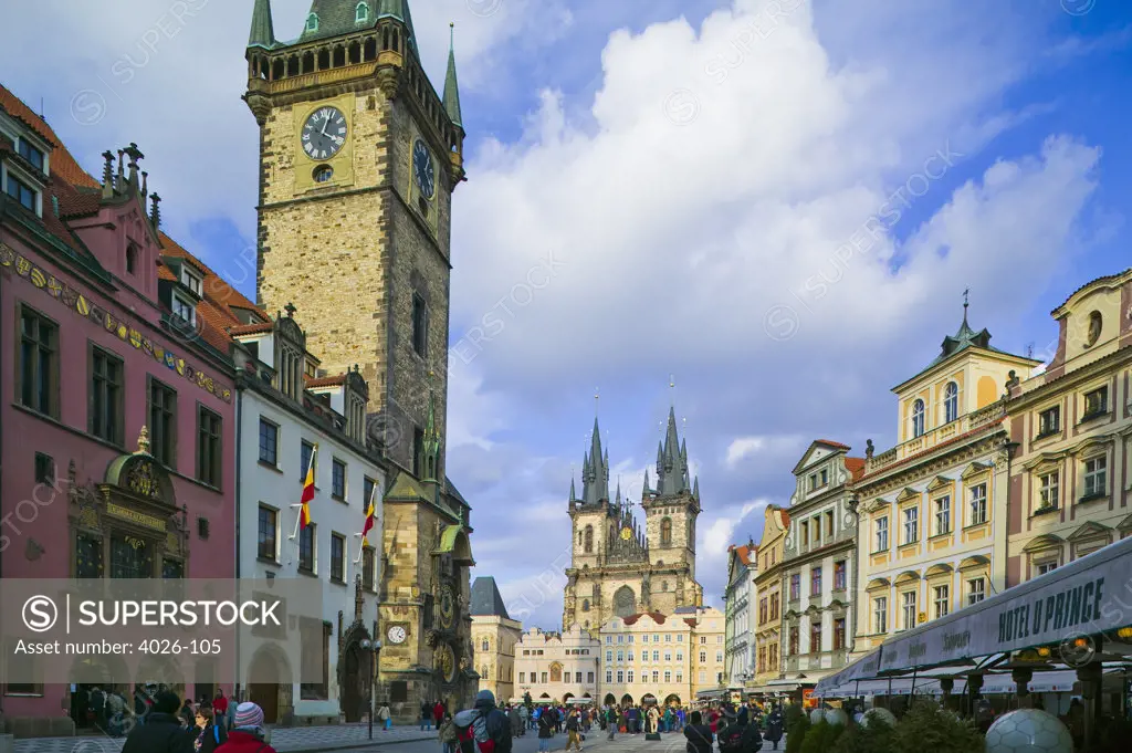 Czech Republic, Prague, Old Town Square and Tyn Church