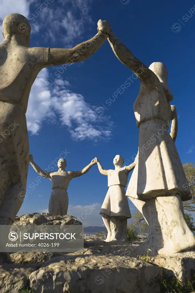 Spain, Catalonia, Barcelona, Sardana statues
