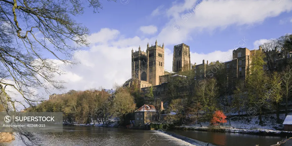 Clouds over a cathedral, Durham Cathedral, River Wear, Tyne And Wear, County Durham, England