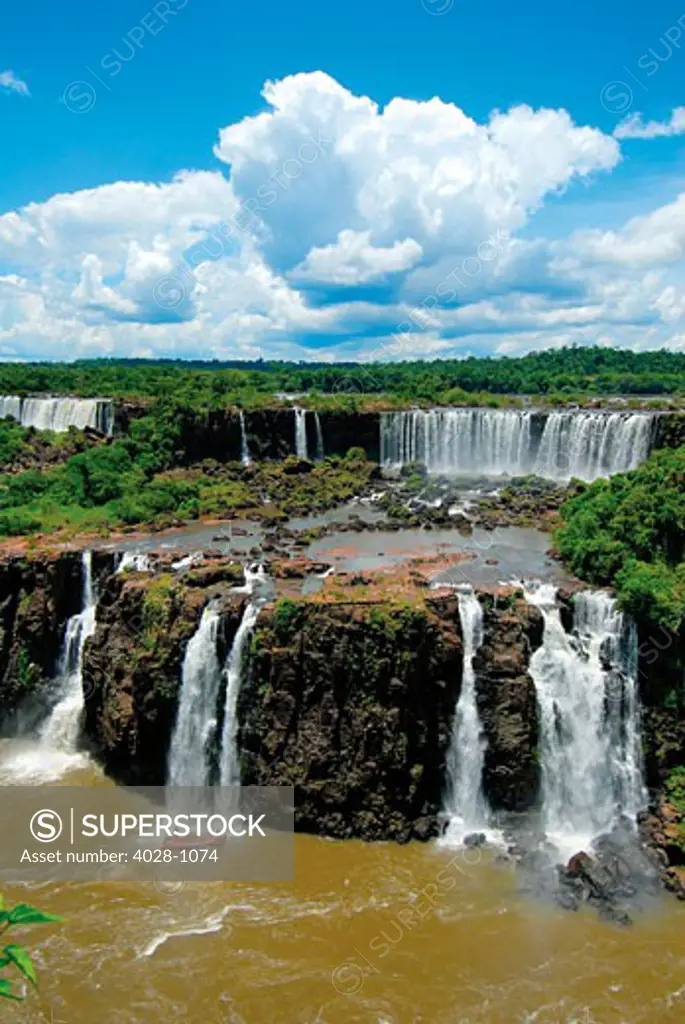 Argentina, Iguassu Falls, view of waterfall.