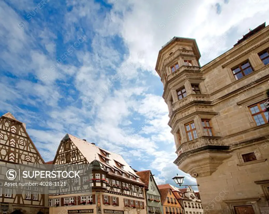 Rothenburg ob der Tauber, Germany, Cross Timbered Houses.