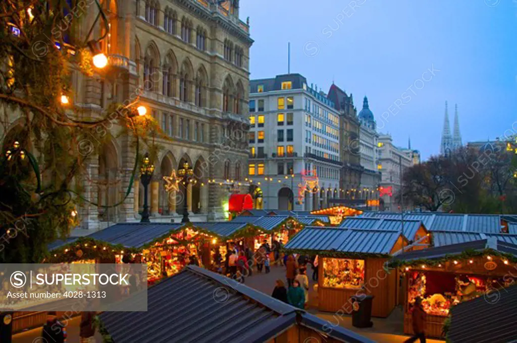 Austria, Vienna, Christmas Market on the Town Hall Square