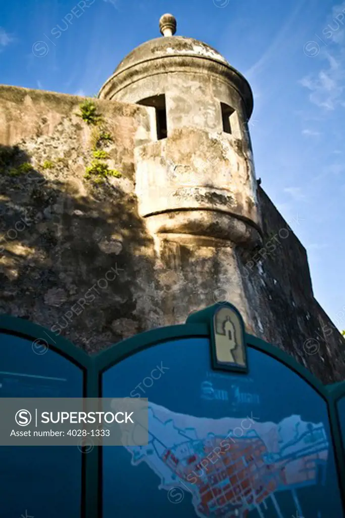 Puerto Rico, San Juan, Fort San Felipe del Morro, Watch tower.