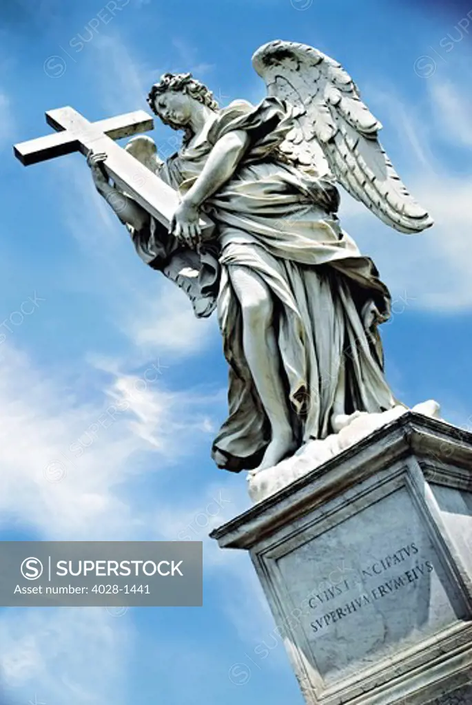 Angel Statue by Bernini. Sant Angelo Bridge. Rome. Italy
