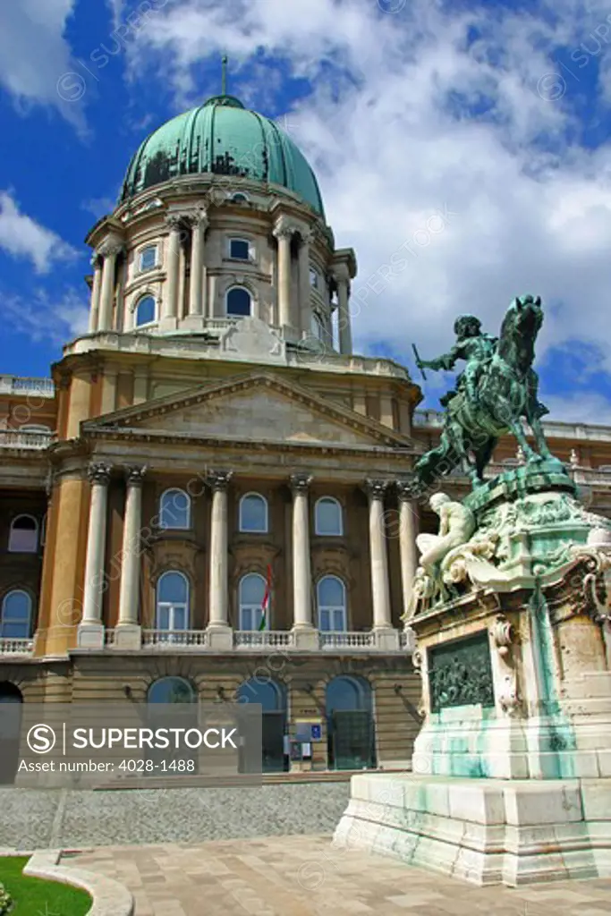 Hungary, Budapest, The Royal Palace, Statue of Prince Eugene of Savoy