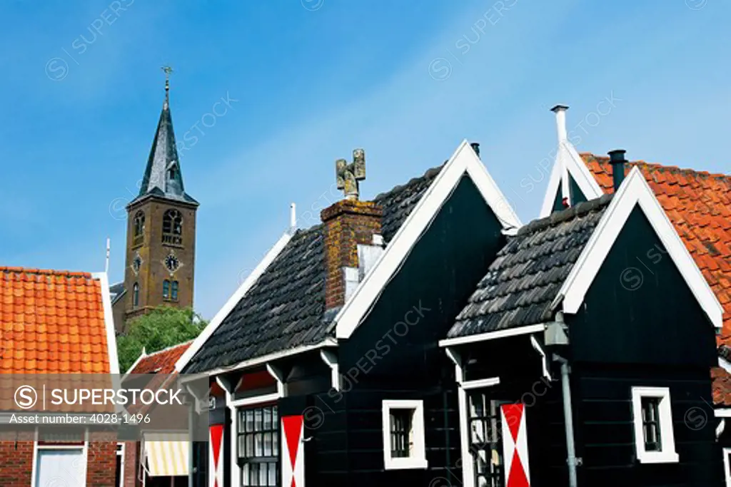 Netherlands, Edam-Volendam, Homes on the canals.