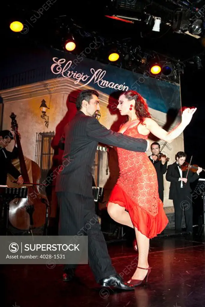 Buenos Aires, Argentina. A couple dancing the Tango at the world famous El Viejo Almacen Theater Tango show.