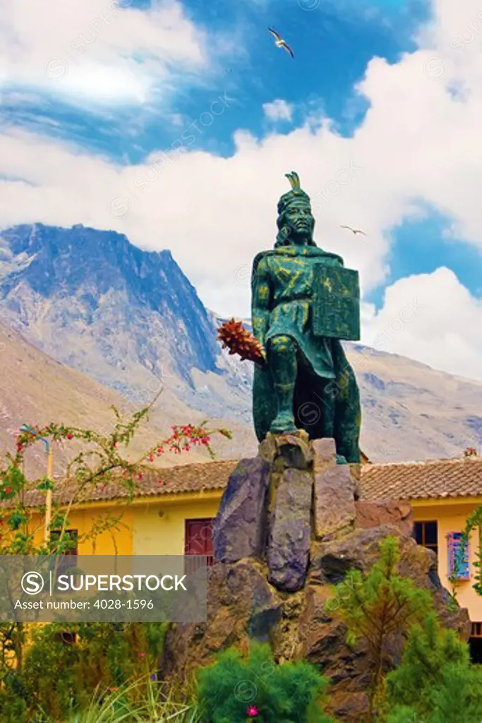Monument to the inca ruler Pachacuti, Cusco, Sacred Valley of Peru