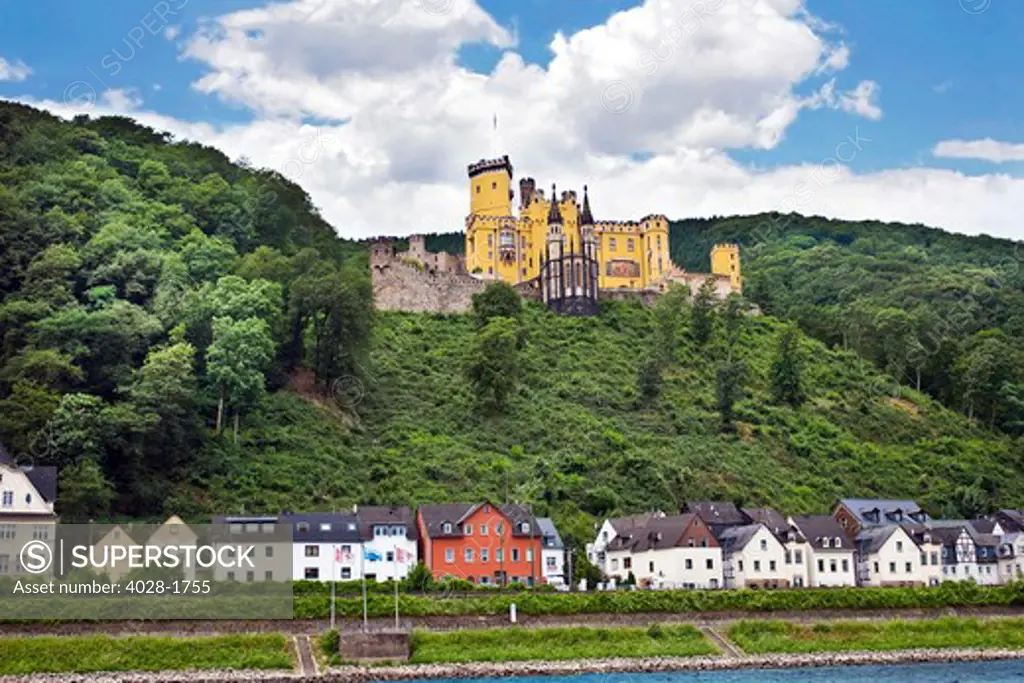 Koblenz, Germany, Stolzenfels Castle, Schloss Stolzenfels on the Rhine River, River cruise.