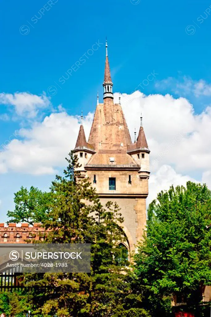 Vajdahunyad Castle in Varosliget (City Park), Budapest, Hungary