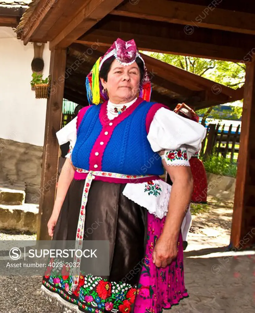 Woman Dressed in Traditional Clothing, Holloko, Hungary