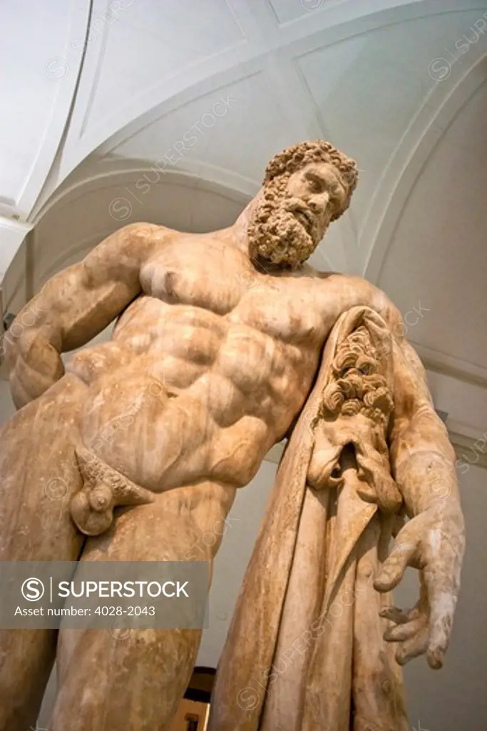 Hercules Farnese, National Archaeological Museum (museo archeologico nazionale)  naples, campania, italy. Herculaneum, circa 1st century A.D.