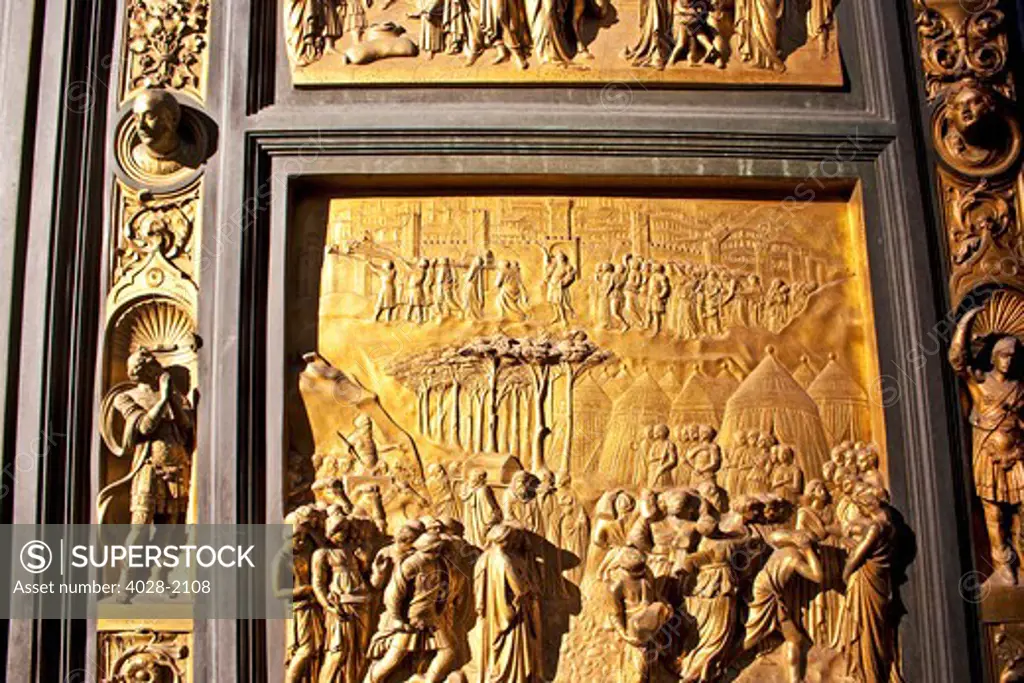 Italy, Tuscany, Florence, close_up of doors at baptistery San Giovanni.
