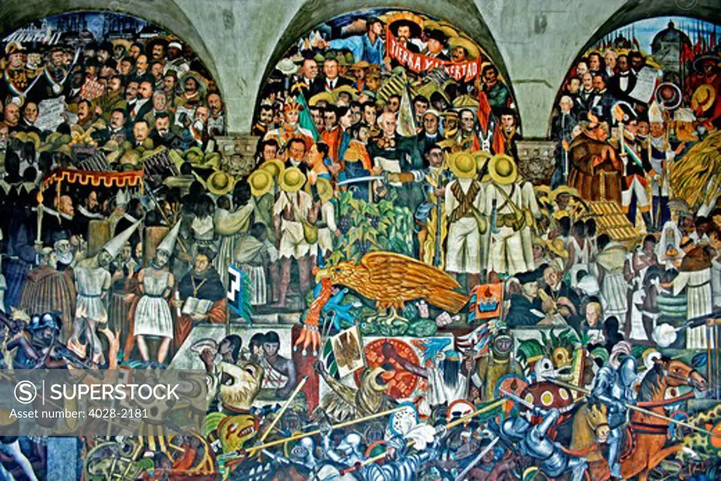 Mexico City, Mexico, Epic of the Mexican People in their Struggle for Freedom and Independence Mural by Diego Rivera