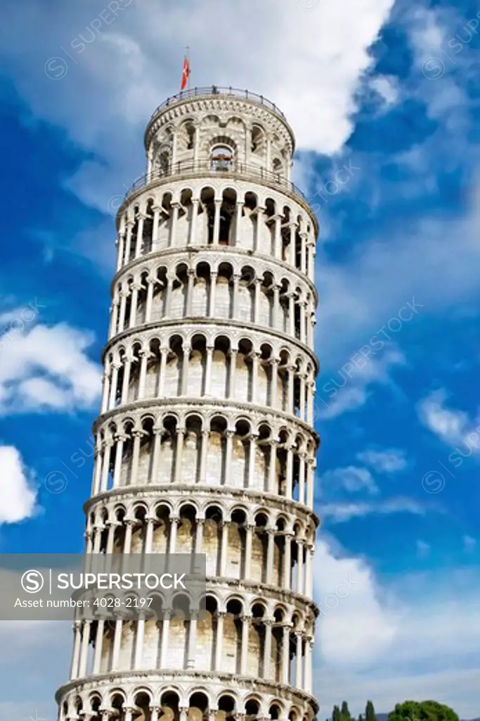 Pisa, Italy, Tuscany, Piazza dei Miracoli, the Leaning Tower of Pisa.