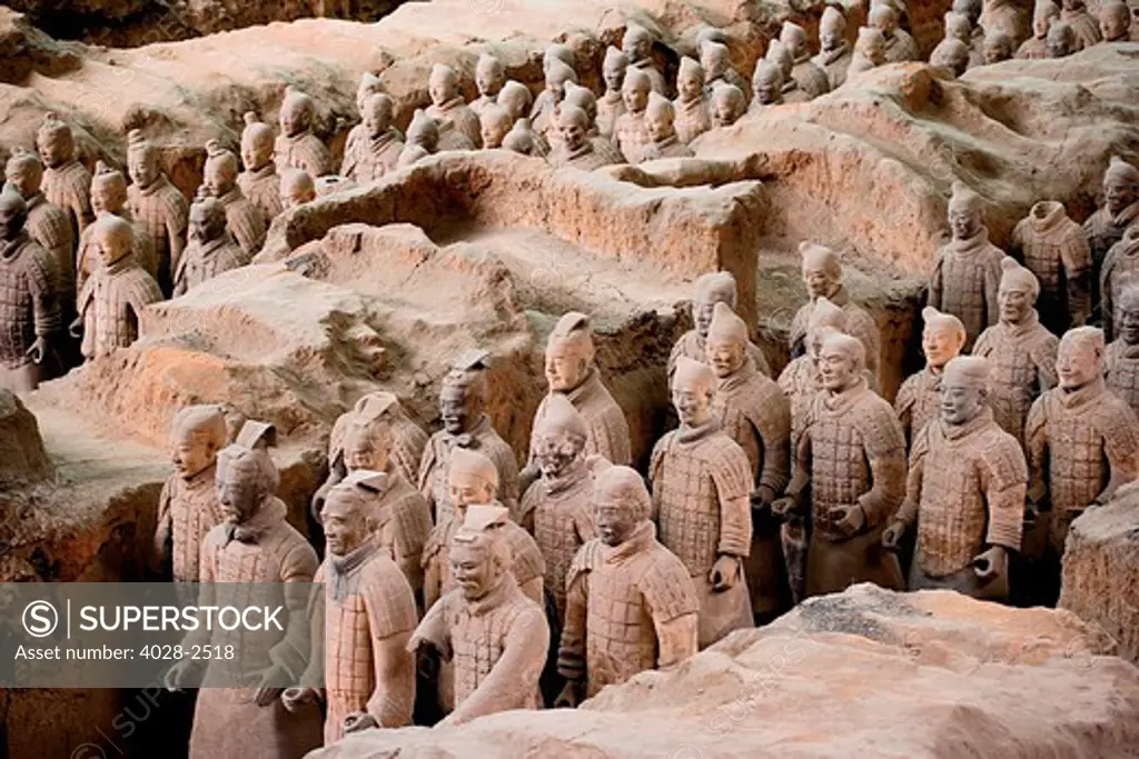 China, Xi'an, Qin Shi Huang Di Mausoleum with Terracotta warriors.