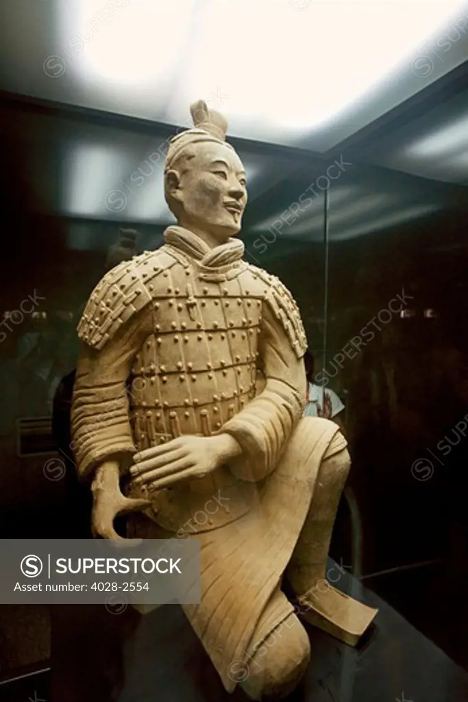 China, Xi'an, Qin Shi Huang Di Mausoleum, Kneeling Terracotta archer.