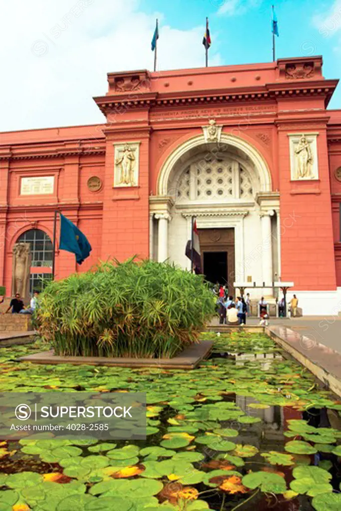 Egypt, Cairo, the Museum of Egyptian Antiquities, Papyrus in a Lily Pond in front.