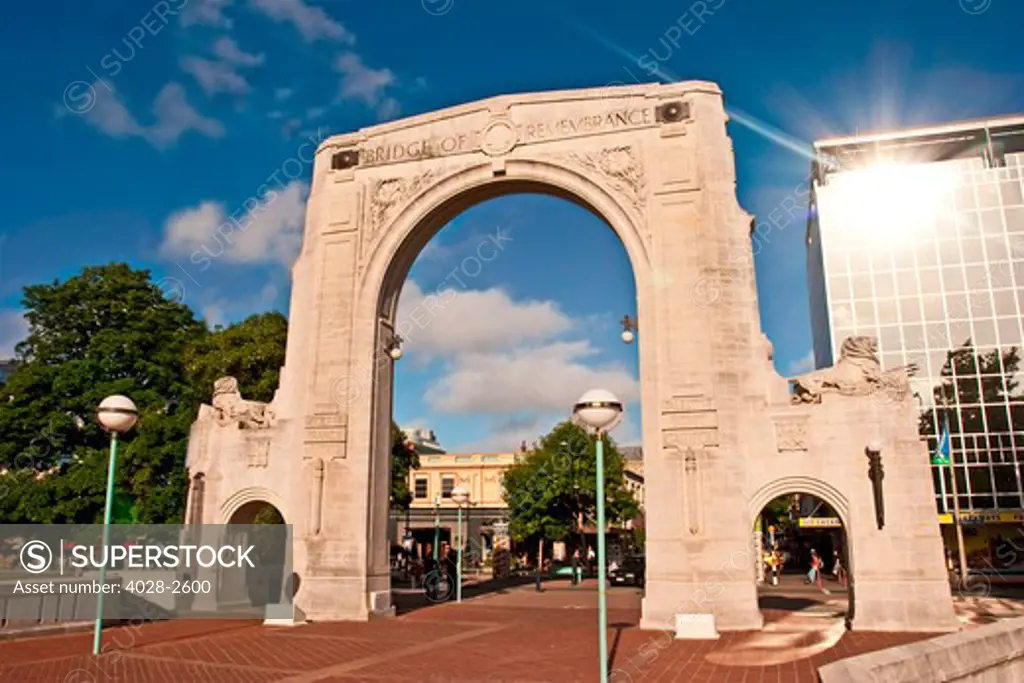 Christchurch, New Zealand, the archway to the Bridge of Remembrance