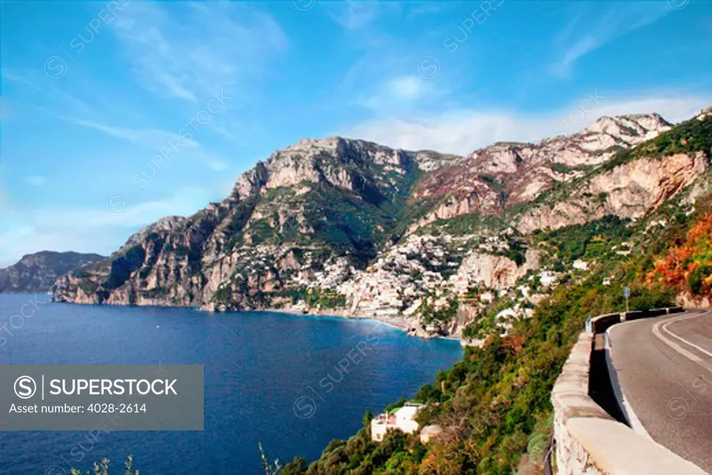 Italy, Campania, Sorrentine Peninsula, Positano, View of the town (UNESCO World Heritage), Amalfi Coast Drive
