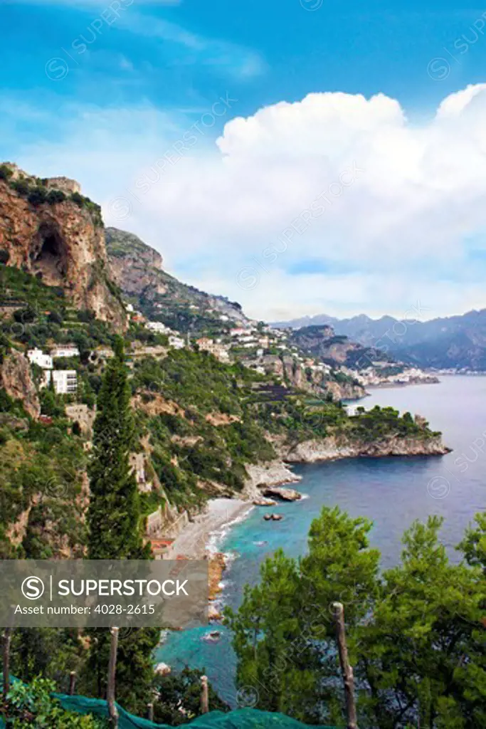 Italy, Campania, Sorrentine Peninsula, Positano, View of the town (UNESCO World Heritage)