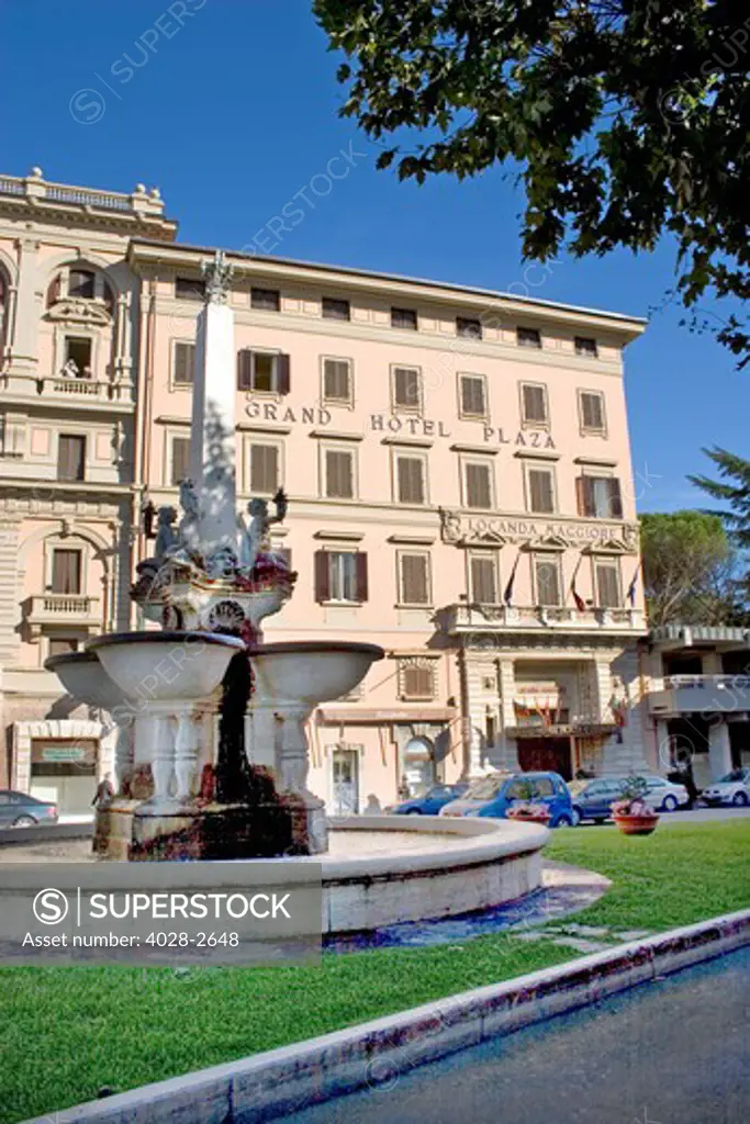 Montecatini Terme, Tuscany, Italy, the facade of the Grand Hotel Plaza/Locanda Maggiore