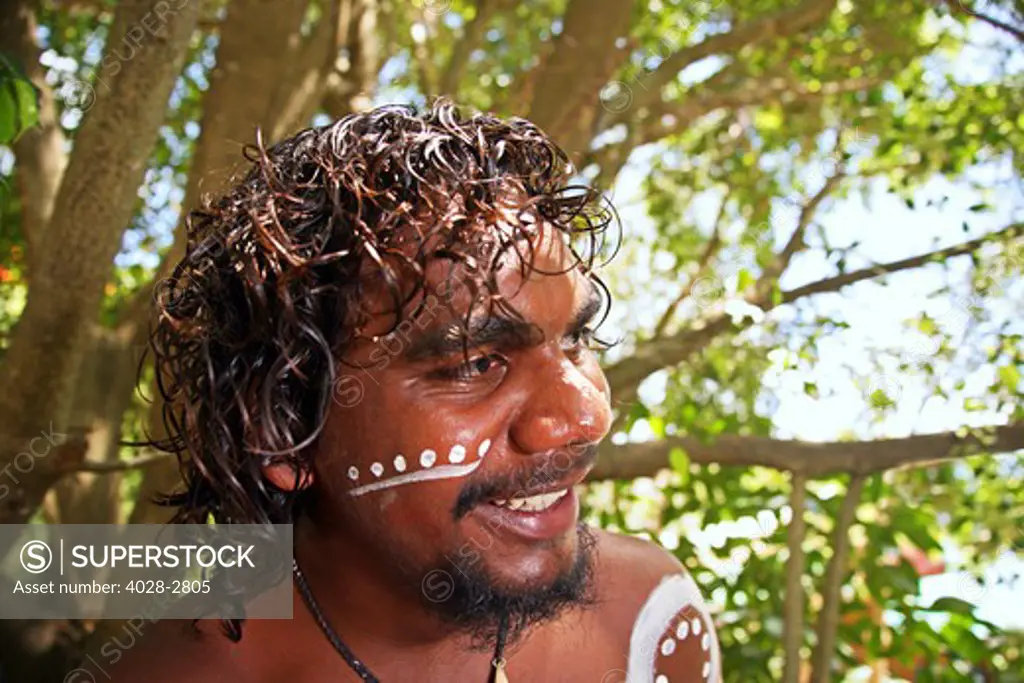 Close-up of an aborigine man, Queensland, Australia