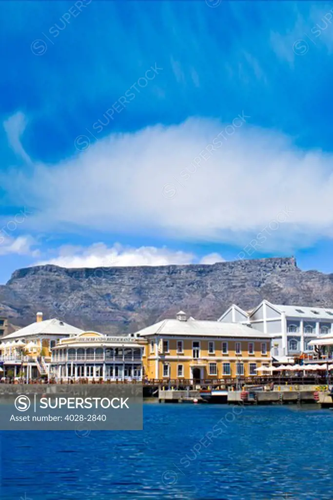 Cape Town, South Africa, The Victoria and Albert waterfront with Table Mountain in the background
