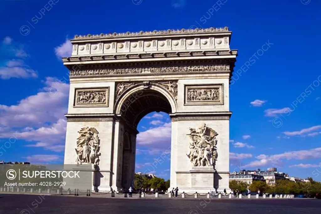 Paris, France, Arc de Triomphe (Triumphal Arch) at Champs-Elysees