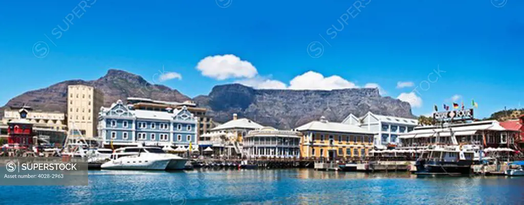 Cape Town, South Africa, The Victoria and Albert waterfront with Table Mountain in the background