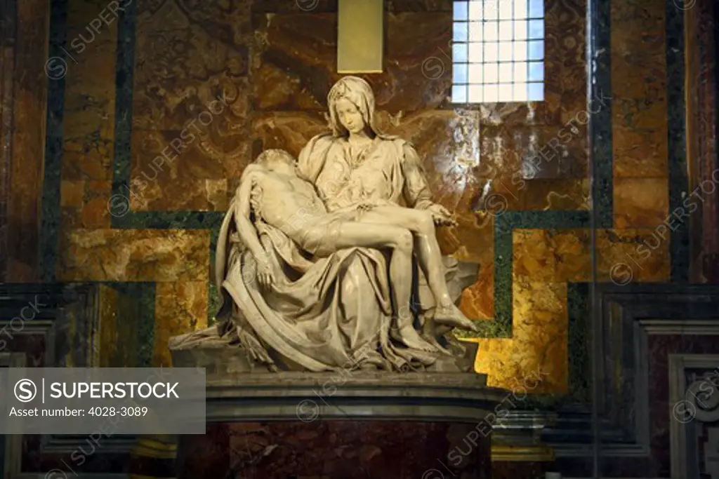 Michelangelo's Pieta, St Peter's Basilica, Rome, Italy, Vatican City, Europe