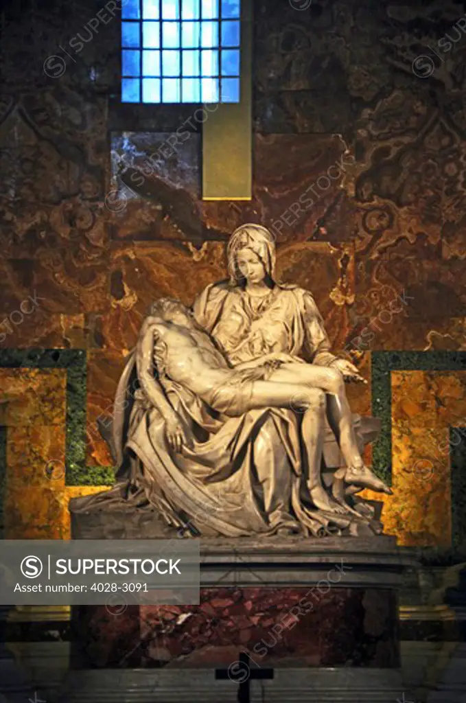 Michelangelo's Pieta, St Peter's Basilica, Rome, Italy, Vatican City, Europe