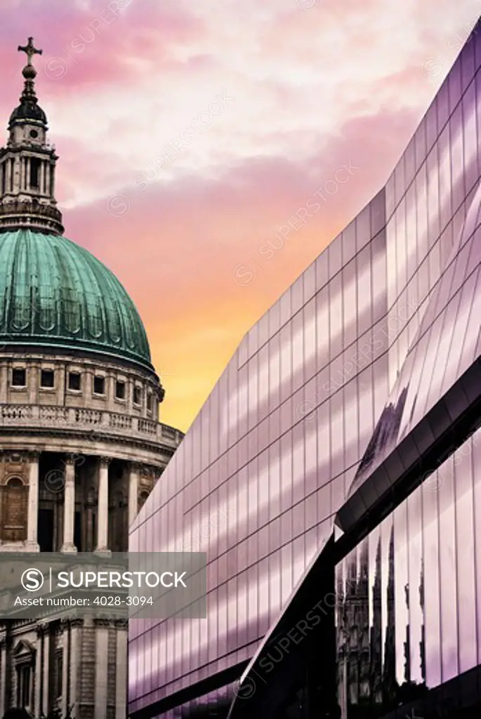 Exterior view of Saint Paul's Cathedral; London; England, United Kingdom, Old and New