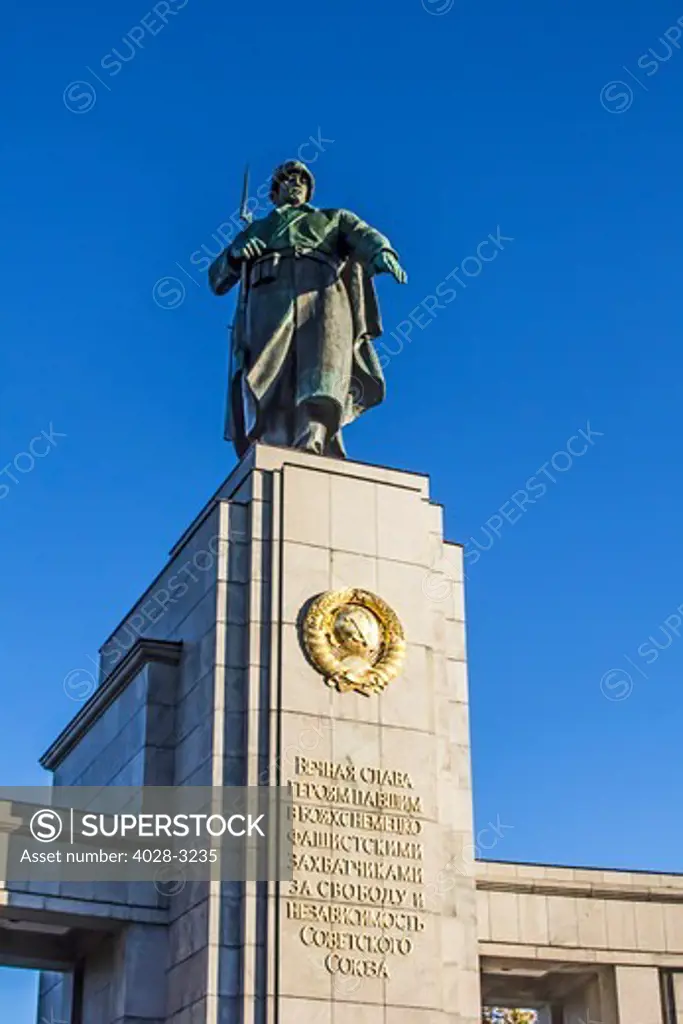 Berlin, Germany, Soviet War Memorial for fallen Russian and Soviet Union soldiers of the Second World War, Strasse des 17. Juni street in the Tiergarten Park