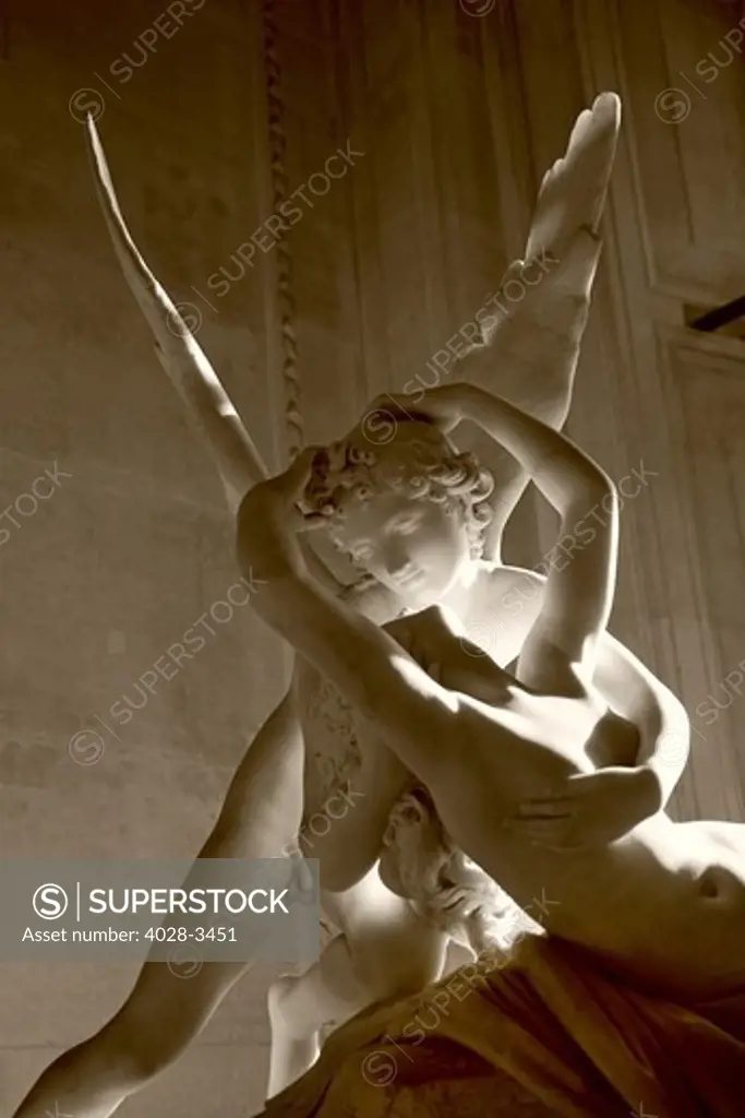 Psyche Revived by Cupid's Kiss, by Antonia Canova, sculpture, Musee du Louvre, Paris, France