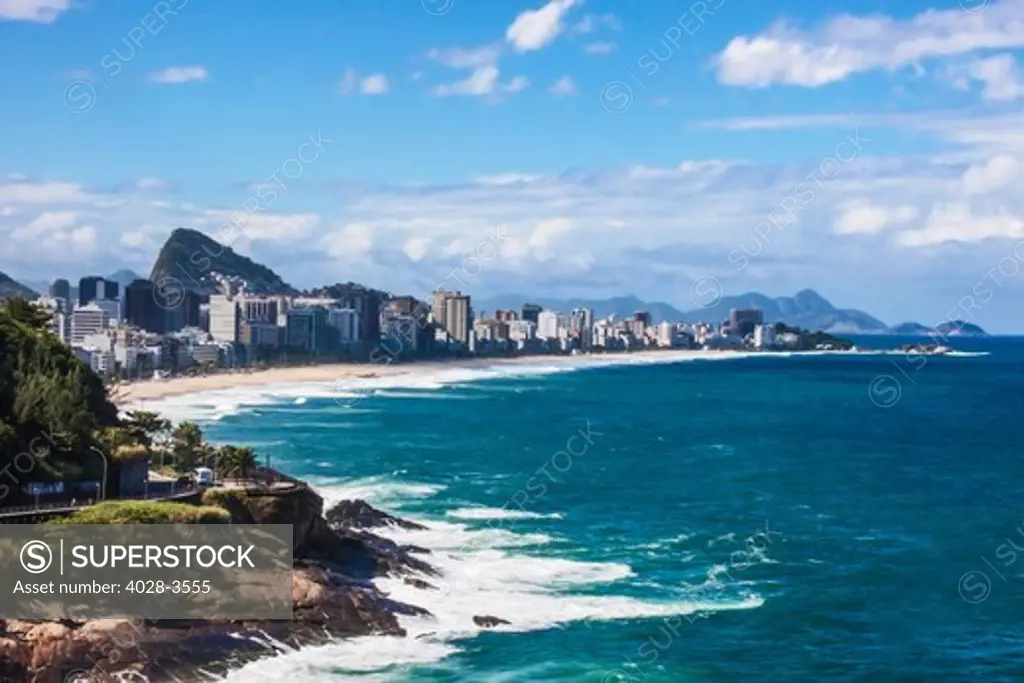 View to Leblon and Ipanema Beaches in Rio de Janeiro, Brazil