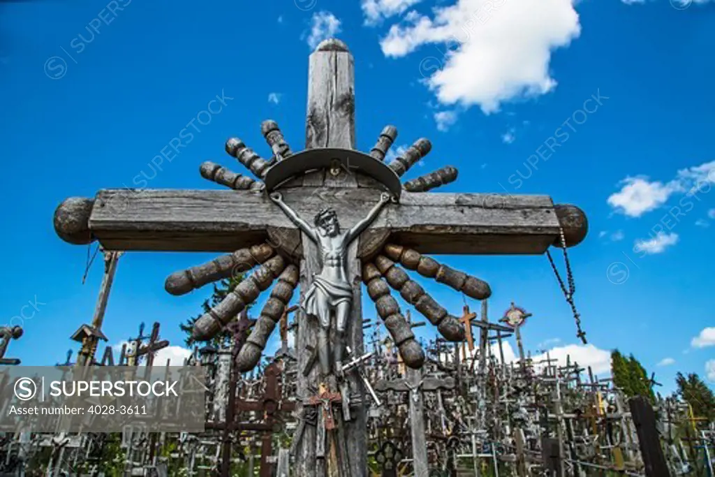Lithuania, Lietuva, near Siauliai, Hill of Crosses, site for Catholic and Christian pilgrimage