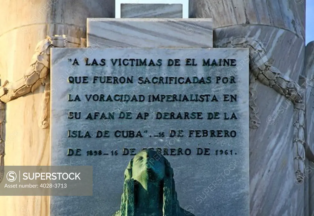 Cuba, Havana, Vedado, Monument to the sinking of the USS Maine sunk in Havana Harbor